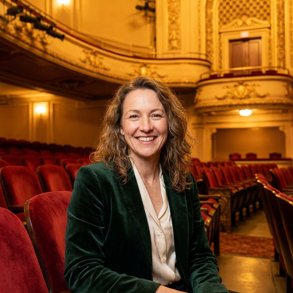 The Orpheum Theatre auditorium in Memphis with ornate balconies, warm stage lighting, and rows of red seats